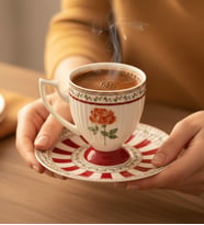 Renkli Çiçekli Kahve Fincanı