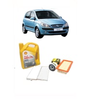 HYUNDAİ GETZ  BENZİNLİ MOTORLAR YAĞ BAKIM SETİ YAĞ VE YAĞ FİLTRESİ POLEN VE HAVA FİLTRESİ SHELL 10W40