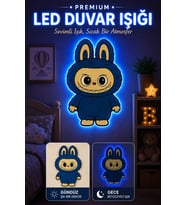 Işıklı Duvar Süsü / Labubu / Işıklı Kapı Süsü (B.Mavi)