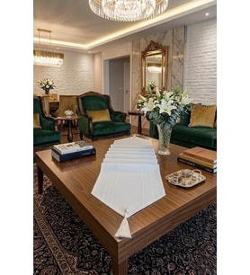 Çizgili Tek Runner, Colber Tek Runner 40x140cm Ekru