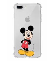 Apple iPhone 8 Plus Uyumlu Köşe Korumalı Antişok  Kapak Mickey Mouse Tasarımlı Şeffaf  Kılıf