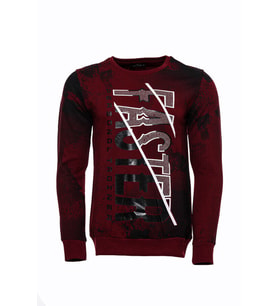 Bordo Taşlı Baskılı Sweatshirt - Wessi (Kahverengi)