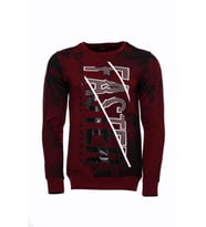 Bordo Taşlı Baskılı Sweatshirt - Wessi (Kahverengi)