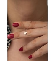 925 Ayar Rose Altın Kaplama Gümüş Yonca Kolye