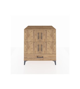 Kronos Şifonyer 4 Raflı Tek Çekmeceli 4 Kapaklı 88x59x96 Çam-Çam