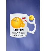 Mesai Sevmeyen Emoji Baskılı Smile Emoji Toplu Kupa Bardak Çay Kahve Fincanı