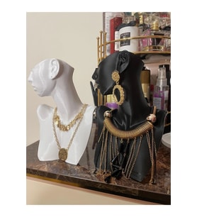 4lü Set Dekoratif Takı Organizer Manken Standı Makyaj Mücevher Kolye Tasarım Sergi Yüzük 21cm