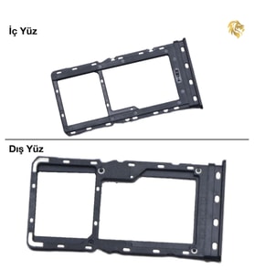 Xiaomi Mi A3 Uyumlu Sim İç Yuvası Çiftli Siyah Sim Kart Tepsisi Sim Kızağı Sim Çekmecesi Sim Tray