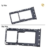 Xiaomi Mi A3 Uyumlu Sim İç Yuvası Çiftli Siyah Sim Kart Tepsisi Sim Kızağı Sim Çekmecesi Sim Tray