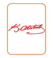 Atatürk Imza Oto Sticker Kırmızı 20*7 Cm
