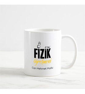 Kişiye Özel Fizik Öğretmeni Beyaz Kupa Bardak (1. Tasarım)