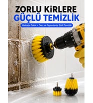 3 Parça Matkap Ucu Temizlik Fırçası Dayanıklı Naylon Kıllı