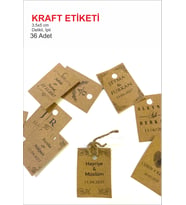 Kraft Süs Etiketi ipli Delikli 3,5x5 cm 36 Adet