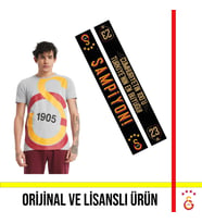 Galatasaray Lisanslı Büyük Logolu Gri T-Shirt ve 23 Şampiyonluk Şal Atkı