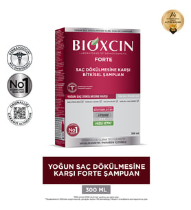 Bioxcin Forte Şampuan 300 ml Yoğun Saç Dökülmesine Karşı Bitkisel Formül Sülfatsız Parabensiz
