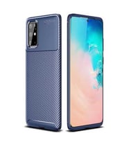 Samsung Galaxy S20 Plus Karbon Desenli Negro Silikon Kılıf (Lacivert)