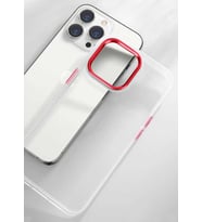 Apple iPhone 13 Pro Max Kılıf Zore Krom Kılıf (Kırmızı)