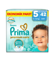 Prima Premium Care 5 Beden Bebek Bezi Ekonomik Paket 42 Adet 11-16 kg Junior - Standart