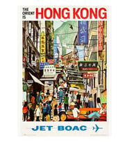 Doğu Is Hong Kong By Jet Boac Retro Airways Seyahat Ve Tatil Reklamı Tablo Ahşap Poster Dekoratif
