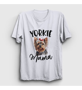 Presmono Unisex Beyaz Yorkie Mama Mom Yorkshire Terrier Annesi T-Shirt 556571tt