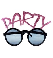 Party Yazılı Simli Pembe Renk Parti Gözlüğü