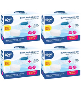 Wee Baby Burun Aspiratörü Seti Şeffaf (WEE945) (4 Lü Set)