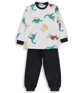 Civil Boys Dinozor Baskılı 2-5 Yaş Pijama Takımı - Gri