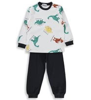 Civil Boys Dinozor Baskılı 2-5 Yaş Pijama Takımı - Gri
