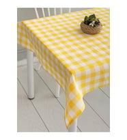 Sarı Ekose Kareli Desen Keten Nano Kumaş Mutfak Masa Örtüsü 100x140 (Çok Renkli)