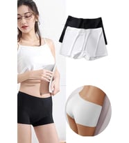 2 Adet Kadın Dikişsiz Görünmez İz Yapmaz Mini Şort Boxer Siyah Beyaz