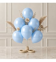 Bebek Mavi Renk Lateks Metalik Balon (30 cm) - 6 Adet