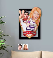 BK Gift Kişiye Özel İsimli Sevgililer Karikatürlü 3D Ahşap Tablo-30