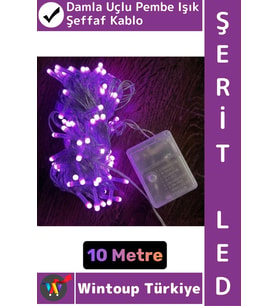 #LedIşık Dekoratif Ev Ofis Parti Yılbaşı Vitrin Oda Süsleme 100 Ledli Damla Uçlu 10 Metre Şerit Led