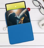 BK Gift Dünya Tasarımlı Taşınabilir Koruyucu Tablet Kılıfı & Organizer Çanta - Mavi-1