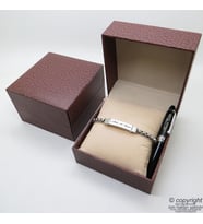 Kişiye Özel Taşlı Krom Bileklik + İsme Özel Mini Cep Kalemi - Hediyelik Kutulu Set (Karışık)