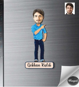 Kişiye Özel İş Adamı Ahşap Magnet -10