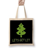 Yılbaşı Yeni Yıl KonseptliLets Get Lit Ugly Sweater Bez Çanta Uzun Saplı