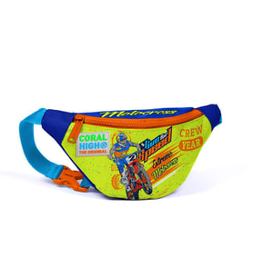 Coral High Kids Fosforlu Sarı Saks Motorsiklet Desenli Bel Çantası 12614