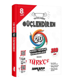 Ankara Yayıncılık 2024 - 2025 Yeni Müfredat 8.Sınıf Güçlendiren TÜRKÇE 20 Lİ KONU TEKRAR DENEMELERİ (Çok Renkli)