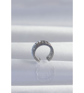 Pirinç Gümüş Renk İncili Baget Taşlı Earcuff Küpe - TJ-BKP9338 TG-V 3201