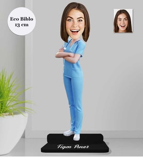 Kişiye Özel Doktor Kadın Ahşap Eco Biblo -7