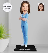 Kişiye Özel Doktor Kadın Ahşap Eco Biblo -7