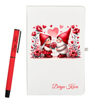 Sevgiliye Kişiye Özel Hediye Defter ve Roller Kalem Hediye Seti
