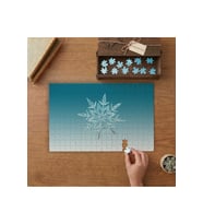 Yakın Çekim Kar Tanesi Tasarımı 240 parça Ahşap Puzzle Ahşap Kutuda MP03112