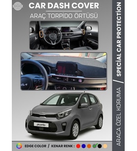 KIA PICANTO (2017-2023) Torpido Örtüsü Panel Koruma Torpido Koruma Tam Uyum Çatlamayı Önler Kaymaz