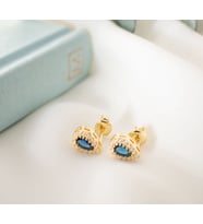 925 Ayar Gümüş Eylül Ayı Doğum Taşı ( Sapphire ) Damla Küpe