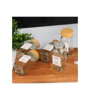 Bambu Kapaklı 12 Adet Cam Baharatlık Seti 120 ml
