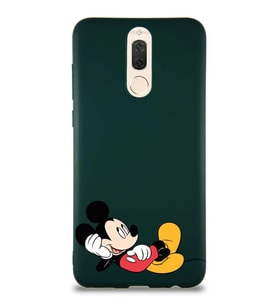 Huawei Mate 10 Lite Soft Premier Kapak Mickey Mouse-F Tasarımlı Silikon Kılıf - Yeşil (Şeffaf)