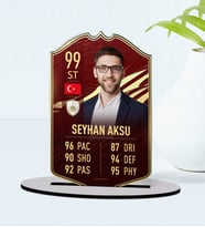 BK Gift Kişiye Özel Ahşap Biblo Futbolcu Kartı-3