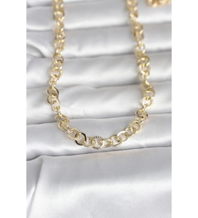 CM 14K Gold Renk Kalın Halka Zincirli 60 cm Kadın Kolye